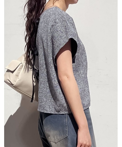 Re:EDIT（リエディ）の「前後2WAYサマーツイードリボンフレンチスリーブトップス（シャツ/ブラウス・レディース・アイボリー/ブラック/ブラック系その他・MEDIUM/LARGE）」の11枚目の写真