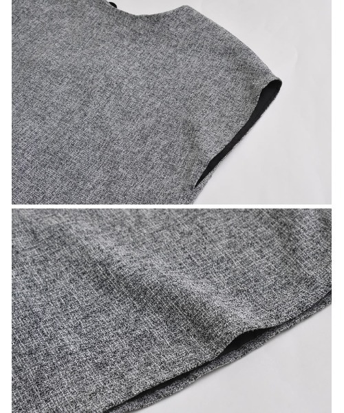 Re:EDIT（リエディ）の「前後2WAYサマーツイードリボンフレンチスリーブトップス（シャツ/ブラウス・レディース・アイボリー/ブラック/ブラック系その他・MEDIUM/LARGE）」の7枚目の写真