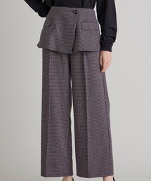 チェックツイードレイヤードワイドパンツ【セットアップ対応】