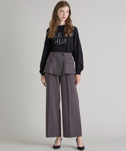 INED CLARO（イネドクラロ）の「チェックツイードレイヤードワイドパンツ【セットアップ対応】（その他パンツ・レディース・ネイビー/ベージュ・フリー）」の11枚目の写真