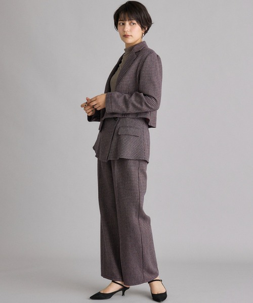 INED CLARO（イネドクラロ）の「チェックツイードレイヤードワイドパンツ【セットアップ対応】（その他パンツ・レディース・ネイビー/ベージュ・フリー）」の13枚目の写真