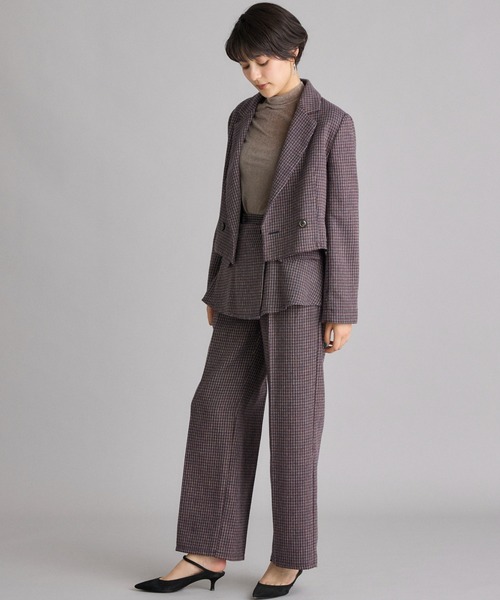 INED CLARO（イネドクラロ）の「チェックツイードレイヤードワイドパンツ【セットアップ対応】（その他パンツ・レディース・ネイビー/ベージュ・フリー）」の14枚目の写真