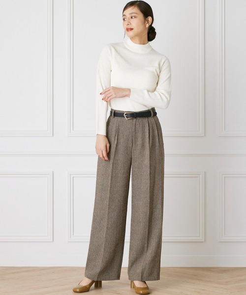 INED CLARO（イネドクラロ）の「チェックツイードレイヤードワイドパンツ【セットアップ対応】（その他パンツ・レディース・ネイビー/ベージュ・フリー）」の20枚目の写真
