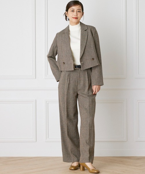 INED CLARO（イネドクラロ）の「チェックツイードレイヤードワイドパンツ【セットアップ対応】（その他パンツ・レディース・ネイビー/ベージュ・フリー）」の22枚目の写真