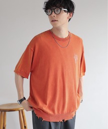 RAGEBLUE | ヴィンテージライク/ワンポイントロゴダメージクルーネックニット(Tシャツ/カットソー)