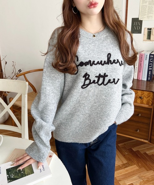 【値下げ交渉可能】 サイドライン ロゴ刺繍 ニットプルオーバー セール】サイドライン ロゴ刺繍 ニットプルオーバー MY2101