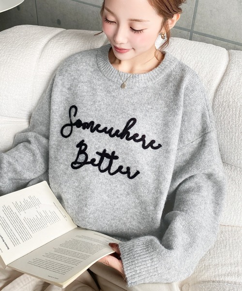 セール】コードロゴ刺繍ニットプルオーバー（ニット/セーター