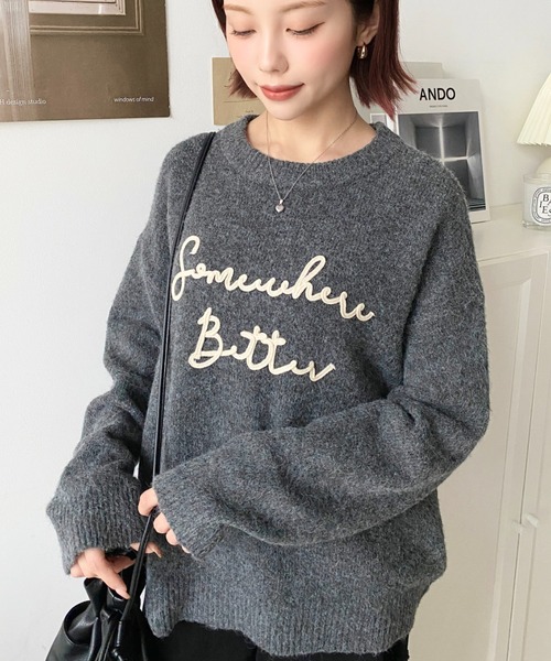 【楽ギフ_のし宛書】 セール】6Gコードロゴ刺繍ニットプルオーバー（ニット/セーター トップス