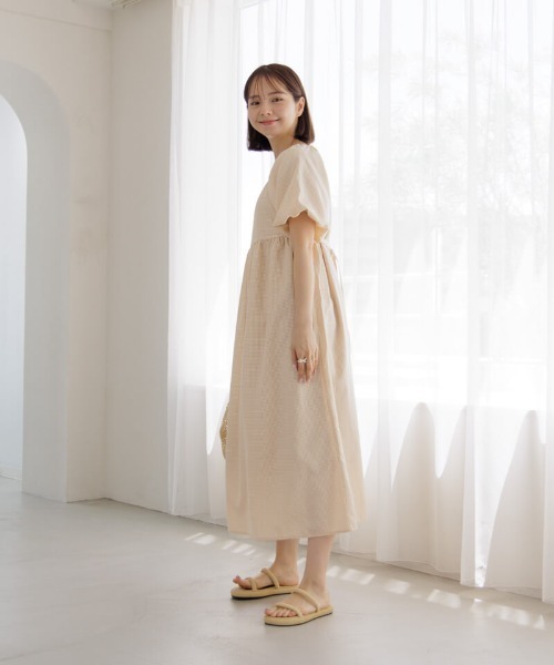 【セール】チェックパフワンピース(ワンピース)|flower(フラワー) 【セール】チェックパフワンピース(ワンピース)|flower(フラワー)