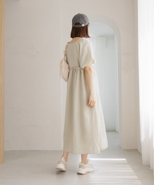 【セール】チェックパフワンピース(ワンピース)|flower(フラワー) 【セール】チェックパフワンピース(ワンピース)|flower(フラワー)