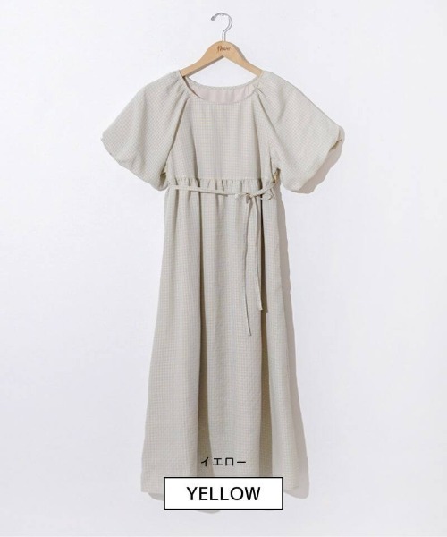 【セール】チェックパフワンピース(ワンピース)|flower(フラワー) 【セール】チェックパフワンピース(ワンピース)|flower(フラワー)