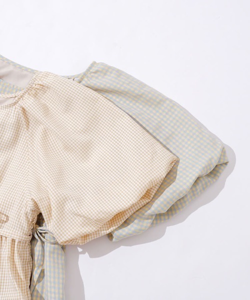【セール】チェックパフワンピース(ワンピース)|flower(フラワー) 【セール】チェックパフワンピース(ワンピース)|flower(フラワー)