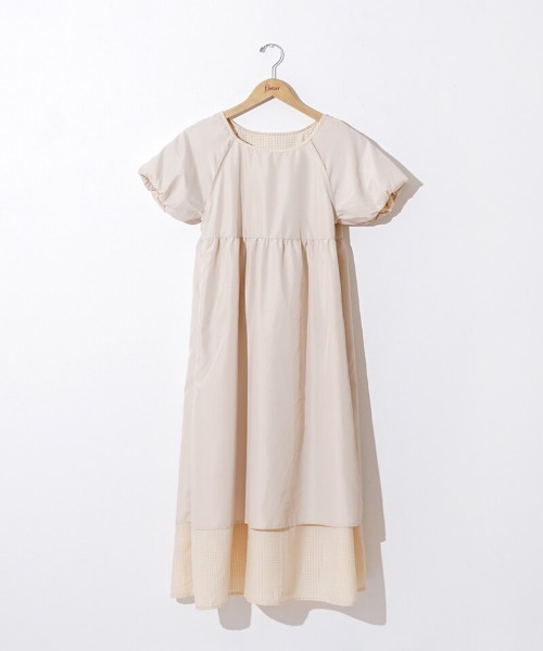 【セール】チェックパフワンピース(ワンピース)|flower(フラワー) 【セール】チェックパフワンピース(ワンピース)|flower(フラワー)