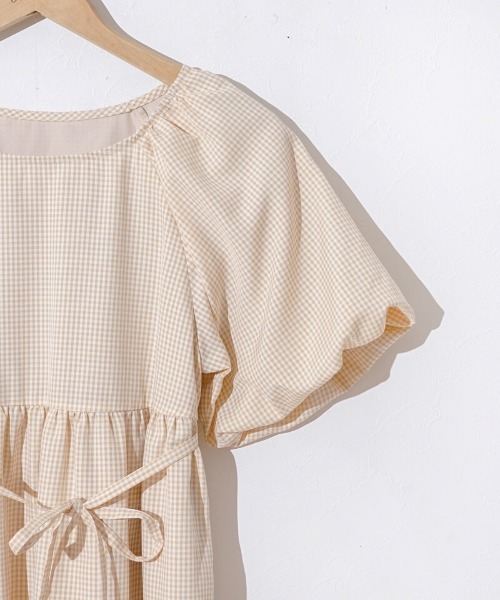 【セール】チェックパフワンピース(ワンピース)|flower(フラワー) 【セール】チェックパフワンピース(ワンピース)|flower(フラワー)