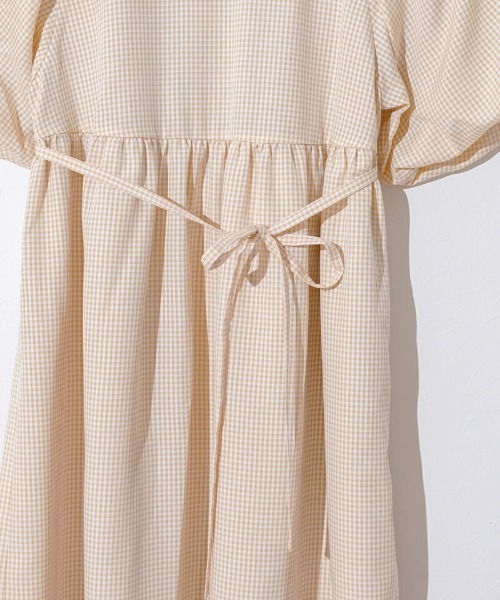 【セール】チェックパフワンピース(ワンピース)|flower(フラワー) 【セール】チェックパフワンピース(ワンピース)|flower(フラワー)