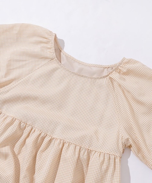 【セール】チェックパフワンピース(ワンピース)|flower(フラワー) 【セール】チェックパフワンピース(ワンピース)|flower(フラワー)