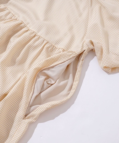 【セール】チェックパフワンピース(ワンピース)|flower(フラワー) 【セール】チェックパフワンピース(ワンピース)|flower(フラワー)