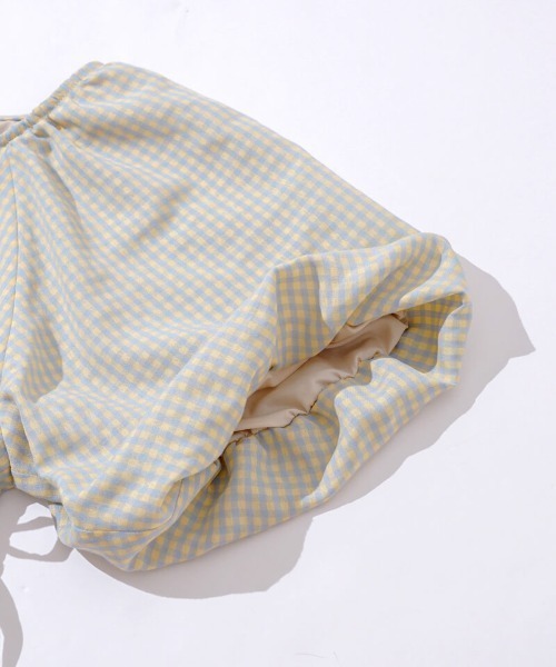 【セール】チェックパフワンピース(ワンピース)|flower(フラワー) 【セール】チェックパフワンピース(ワンピース)|flower(フラワー)