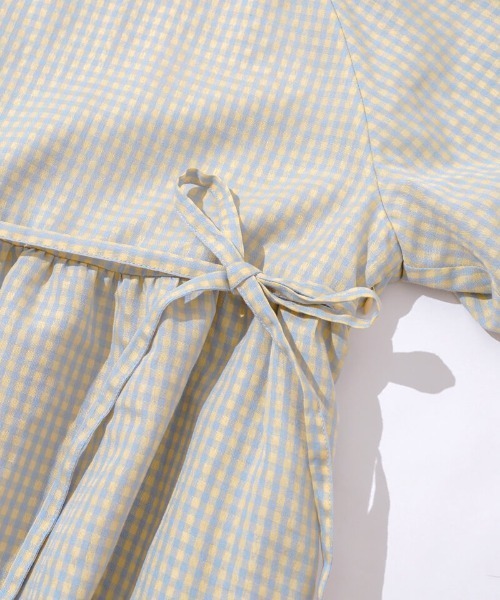 【セール】チェックパフワンピース(ワンピース)|flower(フラワー) 【セール】チェックパフワンピース(ワンピース)|flower(フラワー)