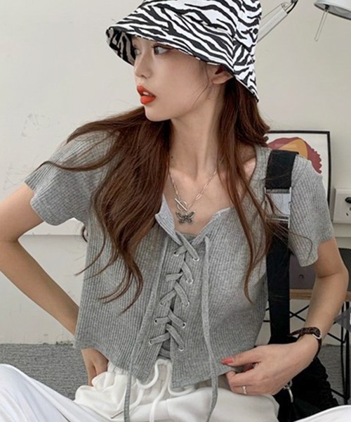 AURALEE 半袖レースアップTシャツ クリーム新品未使用 AURALEE / オーラリー | SEAMLESS CREW NECK TEE (レディース