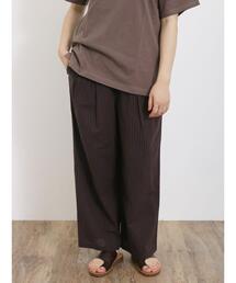 Samansa Mos2 | 【接触冷感】タックストレートパンツ(その他パンツ)
