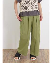 Samansa Mos2 | 【接触冷感】タックストレートパンツ(その他パンツ)