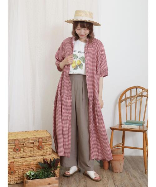 Samansa Mos2（サマンサ モスモス）の「【接触冷感】タックストレート