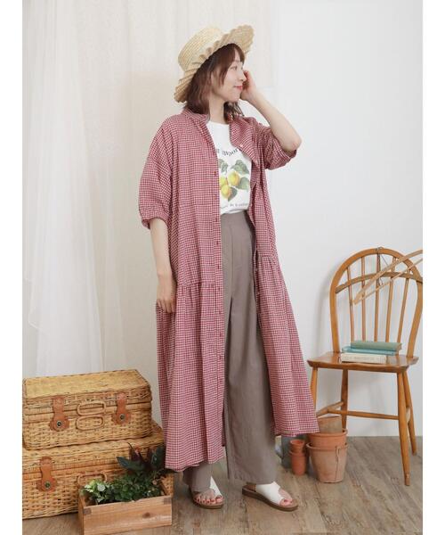 Samansa Mos2（サマンサ モスモス）の「【接触冷感】タックストレートパンツ（その他パンツ・レディース・キナリ/モカ/カーキ/ネイビー・F）」の22枚目の写真