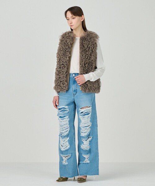 GRACE CLASS(グレースクラス)の「ムートンファージレ(その他アウター・レディース・グレー/キナリ・36)」の3枚目の写真