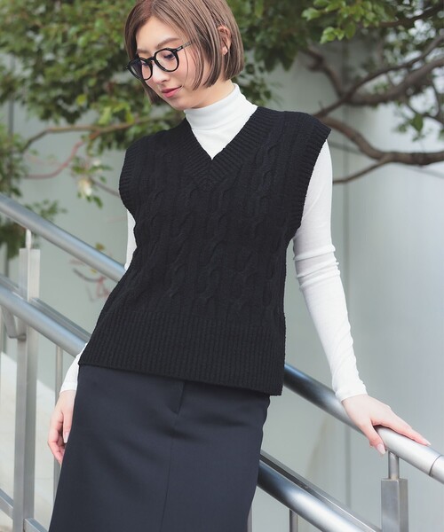 【セール】ブークレー ケーブル編み ベスト（ニット/セーター）｜Demi-Luxe BEAMS（デミルクス ビームス）