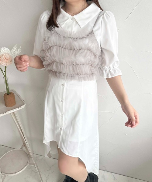apres jour(アプレジュール)の「フィッシュテールシャツワンピース【ZOZOTOWN限定アイテム】(ワンピース・レディース・ネイビー/ブルー/オフホワイト・X-LARGE/フリー)」の5枚目の写真