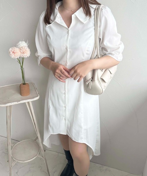 apres jour(アプレジュール)の「フィッシュテールシャツワンピース【ZOZOTOWN限定アイテム】(ワンピース・レディース・ネイビー/ブルー/オフホワイト・X-LARGE/フリー)」の11枚目の写真