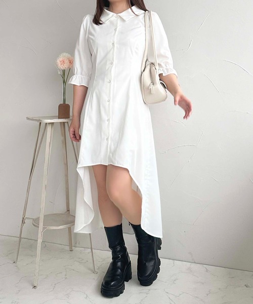 apres jour(アプレジュール)の「フィッシュテールシャツワンピース【ZOZOTOWN限定アイテム】(ワンピース・レディース・ネイビー/ブルー/オフホワイト・X-LARGE/フリー)」の10枚目の写真