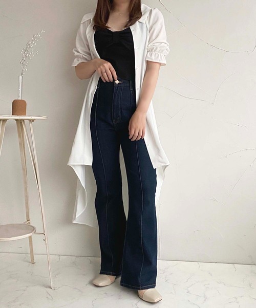 apres jour(アプレジュール)の「フィッシュテールシャツワンピース【ZOZOTOWN限定アイテム】(ワンピース・レディース・ネイビー/ブルー/オフホワイト・X-LARGE/フリー)」の22枚目の写真
