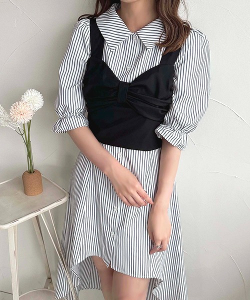 apres jour(アプレジュール)の「フィッシュテールシャツワンピース【ZOZOTOWN限定アイテム】(ワンピース・レディース・ネイビー/ブルー/オフホワイト・X-LARGE/フリー)」の20枚目の写真