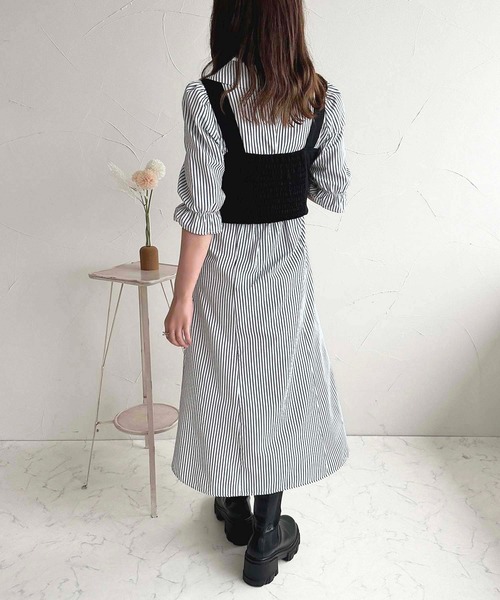 apres jour(アプレジュール)の「フィッシュテールシャツワンピース【ZOZOTOWN限定アイテム】(ワンピース・レディース・ネイビー/ブルー/オフホワイト・X-LARGE/フリー)」の14枚目の写真