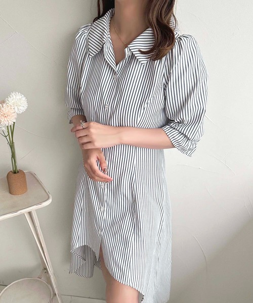 apres jour(アプレジュール)の「フィッシュテールシャツワンピース【ZOZOTOWN限定アイテム】(ワンピース・レディース・ネイビー/ブルー/オフホワイト・X-LARGE/フリー)」の13枚目の写真