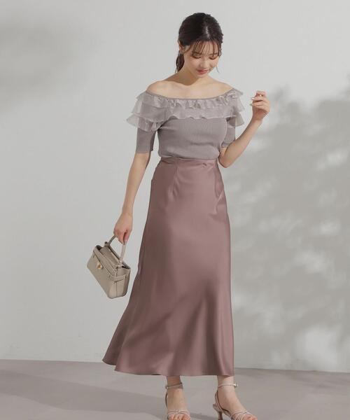 PROPORTION BODY DRESSING（プロポーションボディドレッシング）の「サテンマーメイドスカート / 1214220803（スカート・レディース・ブラウン/カーキ・SMALL/MEDIUM）」の7枚目の写真