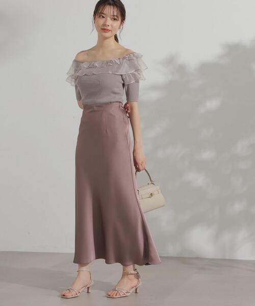 PROPORTION BODY DRESSING（プロポーションボディドレッシング）の「サテンマーメイドスカート / 1214220803（スカート・レディース・ブラウン/カーキ・SMALL/MEDIUM）」の8枚目の写真