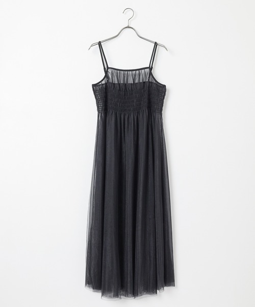 Honeys（ハニーズ）の「シアーチュールキャミワンピース（ワンピース・レディース・チャコールグレー/グレー/ブラック/アイボリー・LL/S/M/L）」の19枚目の写真