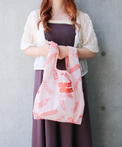 ACCOMMODE（アコモデ）の「CHAMCHAM MARKET / メッシュマルシェバッグ（エコバッグ/サブバッグ・レディース・ピンク/オレンジ/ベージュ・FREE）」の2枚目の写真