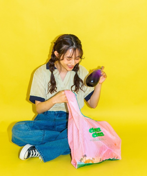 ACCOMMODE（アコモデ）の「CHAMCHAM MARKET / メッシュマルシェバッグ（エコバッグ/サブバッグ・レディース・ピンク/オレンジ/ベージュ・FREE）」の3枚目の写真