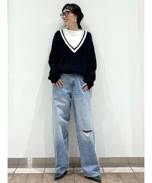 GAP（ギャップ）の「ウォッシュウェル バギーデニム ジーンズ（デニムパンツ・メンズ・ライトインディゴブルー・29W 30L/30W 30L/31W 32L/28W 30L/36W 32L/34W 32L/32W 32L/33W 32L/32W 30L/31W 30L）」の8枚目の写真