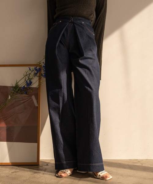 セール】front tuck wide denim / フロントタックワイドデニム
