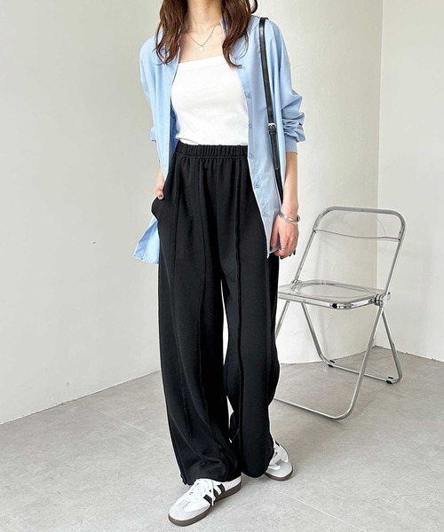 GeeRA（ジーラ）の「【新色追加/S-LLサイズ】フロントラインワイドスウェットパンツ（スウェットパンツ・レディース・杢グレー/ブラック/オートミール/チャコール・MEDIUM/LARGE/X-LARGE/SMALL）」の6枚目の写真