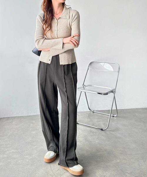 GeeRA（ジーラ）の「【新色追加/S-LLサイズ】フロントラインワイドスウェットパンツ（スウェットパンツ・レディース・杢グレー/ブラック/オートミール/チャコール・MEDIUM/LARGE/X-LARGE/SMALL）」の21枚目の写真