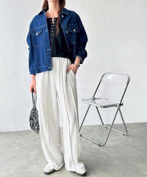 GeeRA（ジーラ）の「【新色追加/S-LLサイズ】フロントラインワイドスウェットパンツ（スウェットパンツ・レディース・杢グレー/ブラック/オートミール/チャコール・MEDIUM/LARGE/X-LARGE/SMALL）」の22枚目の写真