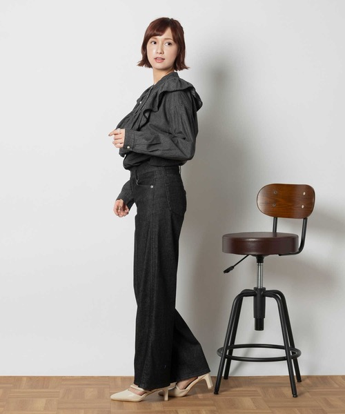 SOMETHING(サムシング)の「【SOMETHING】「LISA」セミワイドパンツ(その他パンツ・レディース・ブラック・25inch/26inch/27inch/28inch/29inch/30inch)」の5枚目の写真