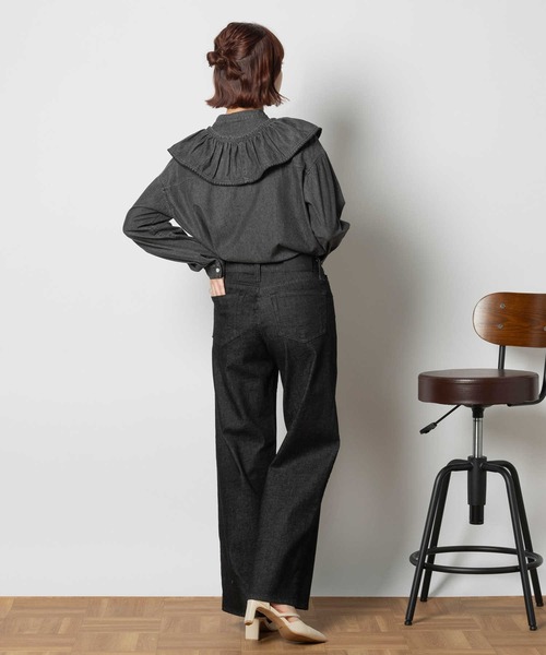 SOMETHING(サムシング)の「【SOMETHING】「LISA」セミワイドパンツ(その他パンツ・レディース・ブラック・25inch/26inch/27inch/28inch/29inch/30inch)」の6枚目の写真