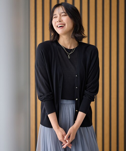 【セール】【2SET/洗濯機可】ニットツインセット（半袖ニット＋Vネックカーデ）（ニット/セーター）｜any Fam（エニィファム）